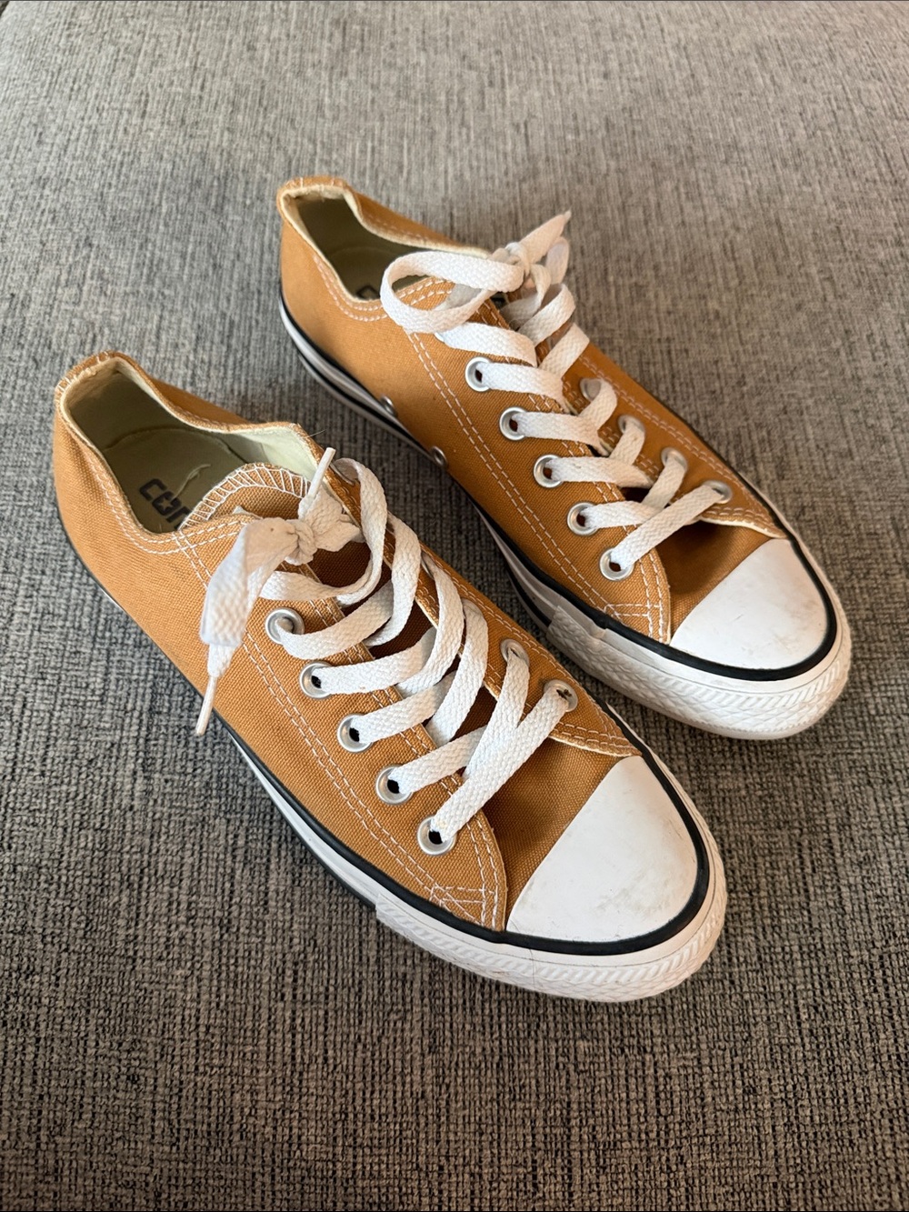 Converse Low-Top Canvas Sneakers in Mustard Yellow